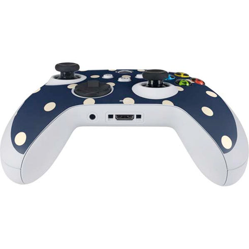 Blue and Cream Polka Dots Xbox Series S Controller Skin